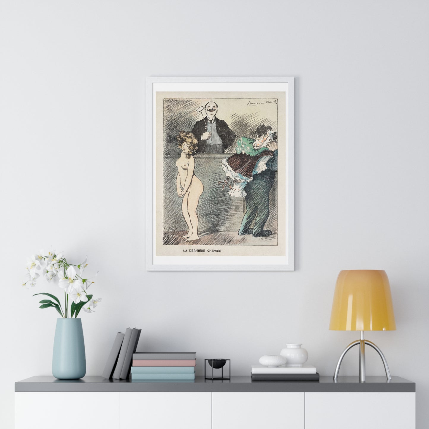 Veilinghouder met een Naakte Vrouw (1905) by Anonymous, from the Original, Framed Art Print