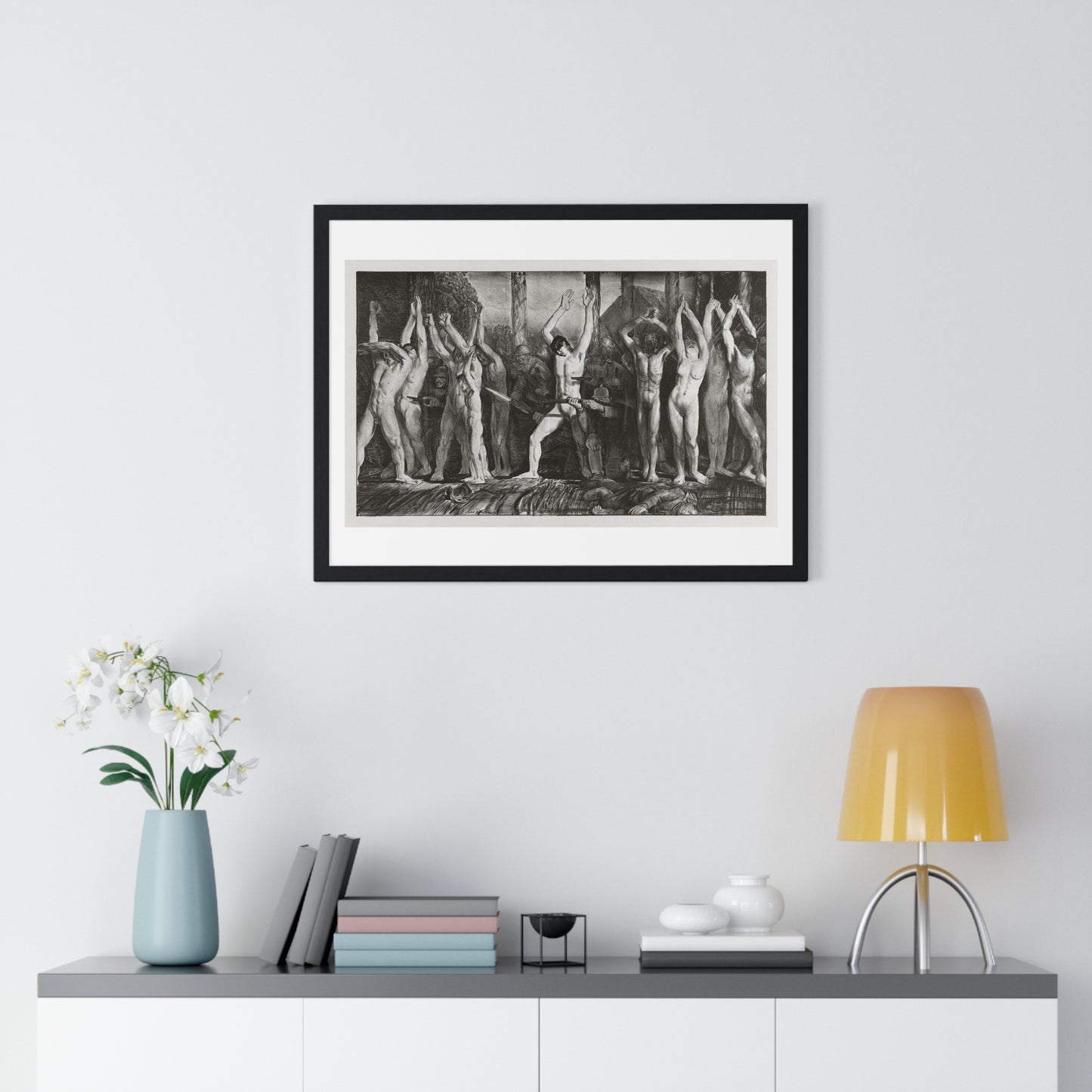 The Barricade, First Stone (1918) by George Wesley Bellows, from the Original, Framed Print