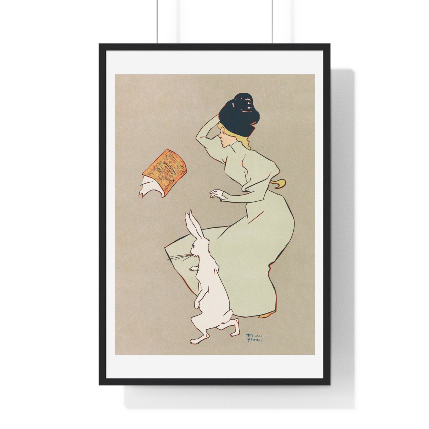 Advertisement for a March Issue of Harper's New Monthly Magazine by anonymous after Edward Penfield (1895 –1900) from the Original, Framed Art Print