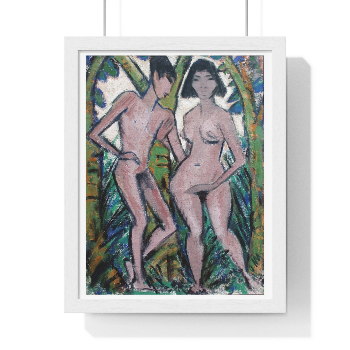 Adam and Eve (1913-1922) Modern Art Painting by Otto Mueller, from the Original, Framed Print