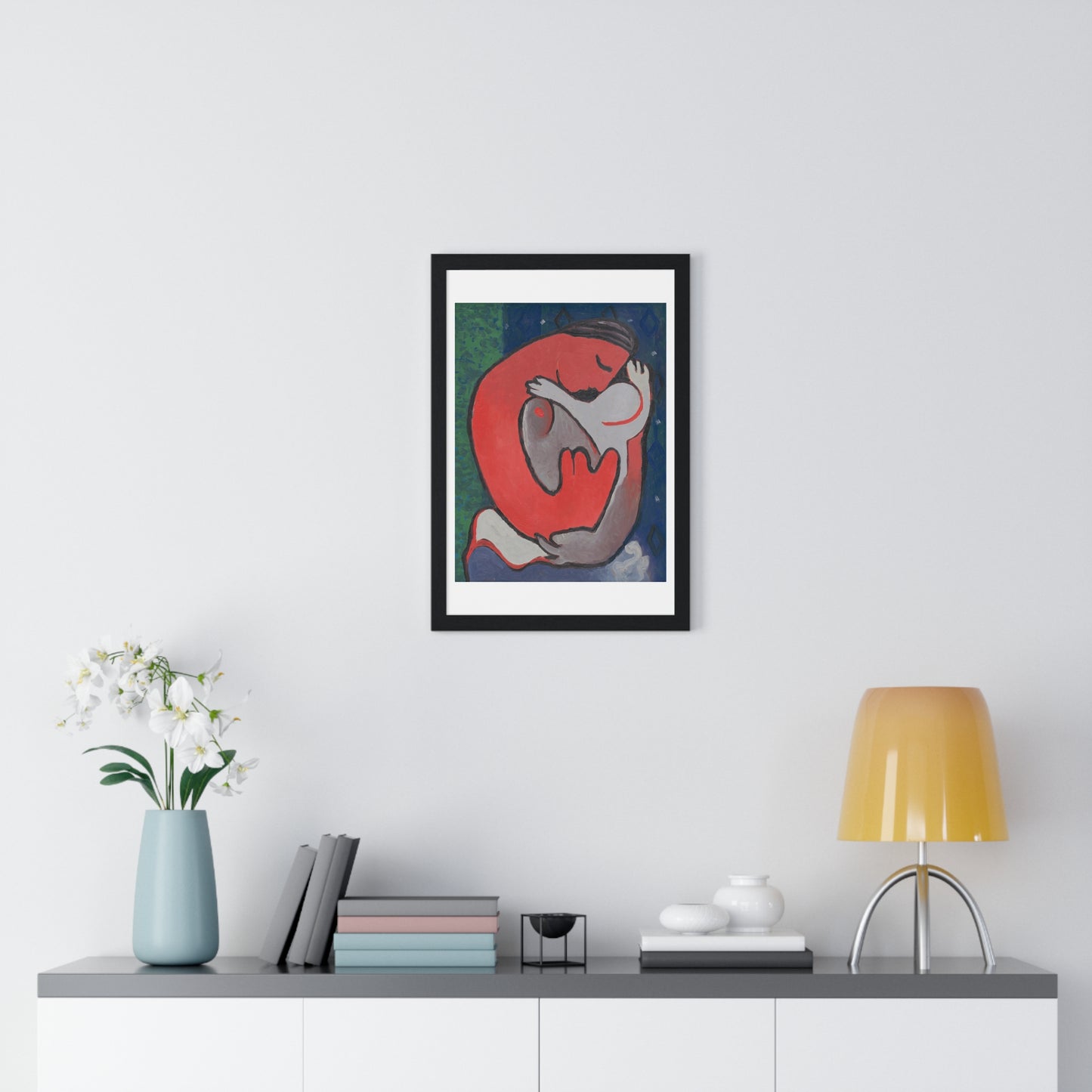 Mother's Embrace (1938) by Mikuláš Galanda, from the Original, Framed Art Print