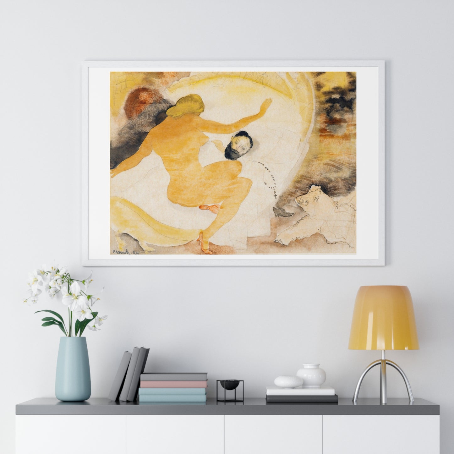 Nana and Count Muffat (1916) by Charles Demuth, from the Original, Framed Print