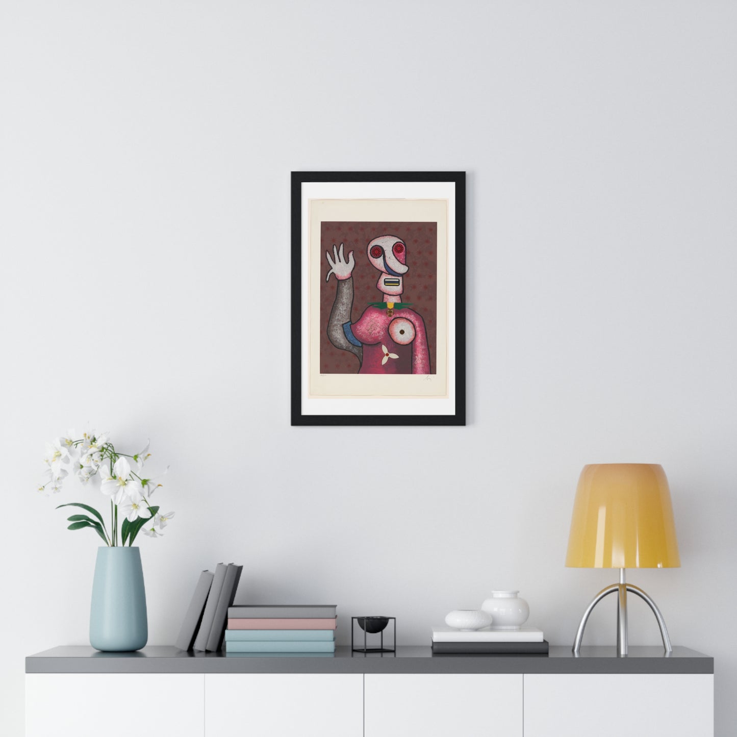 Zwaaiende Ciguur (circa 2009) Artist Unknown, from the Original, Framed Print