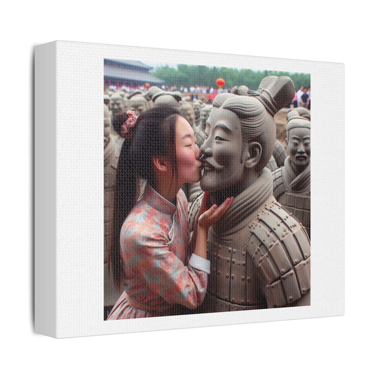 Modern China Meets Ancient China, Abstract Art 'Designed by AI', Print on Canvas