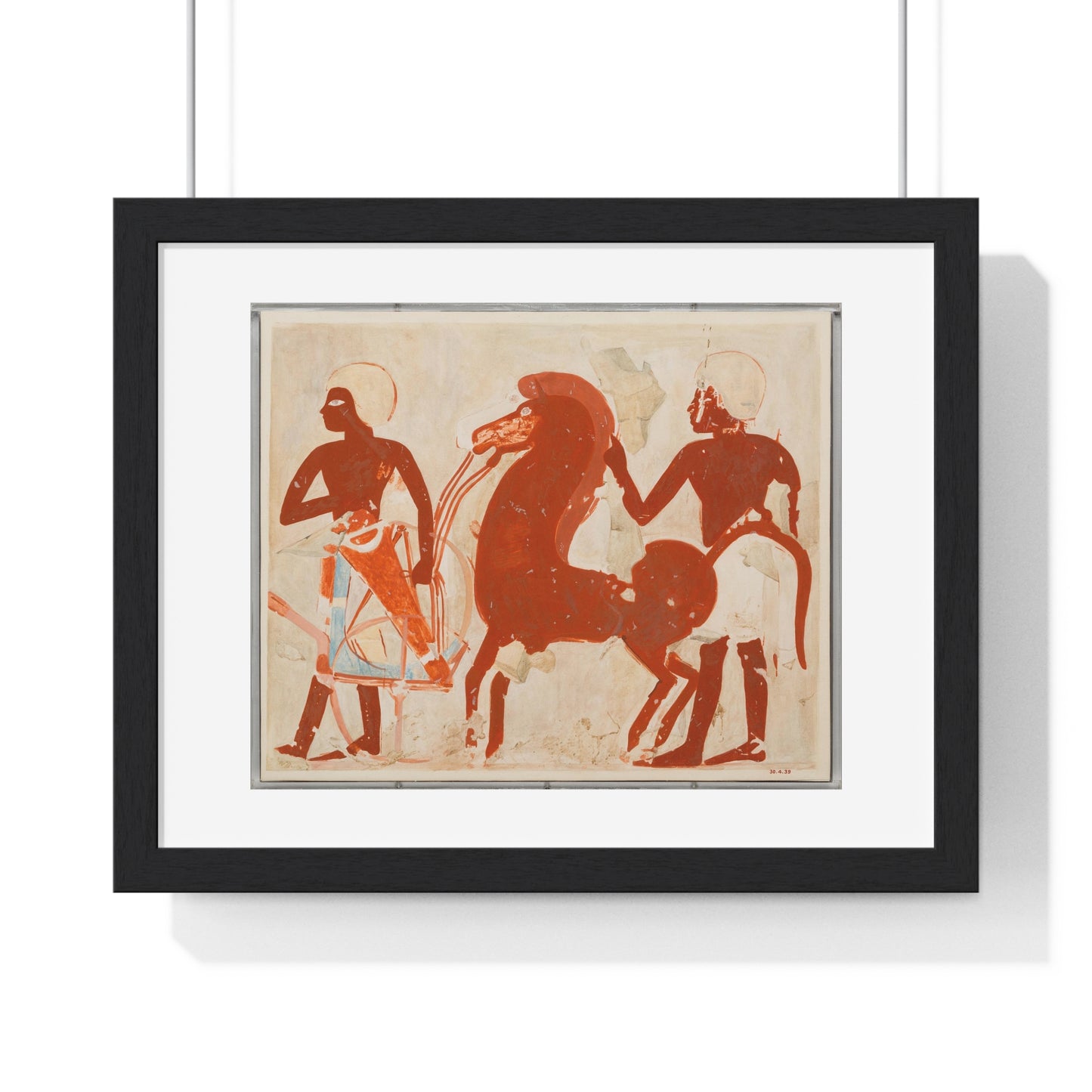 Offerings of a Chariot and Horse, Tomb of Userhat (1922) by Charles K Wilkinson from the Original, Framed Art Print