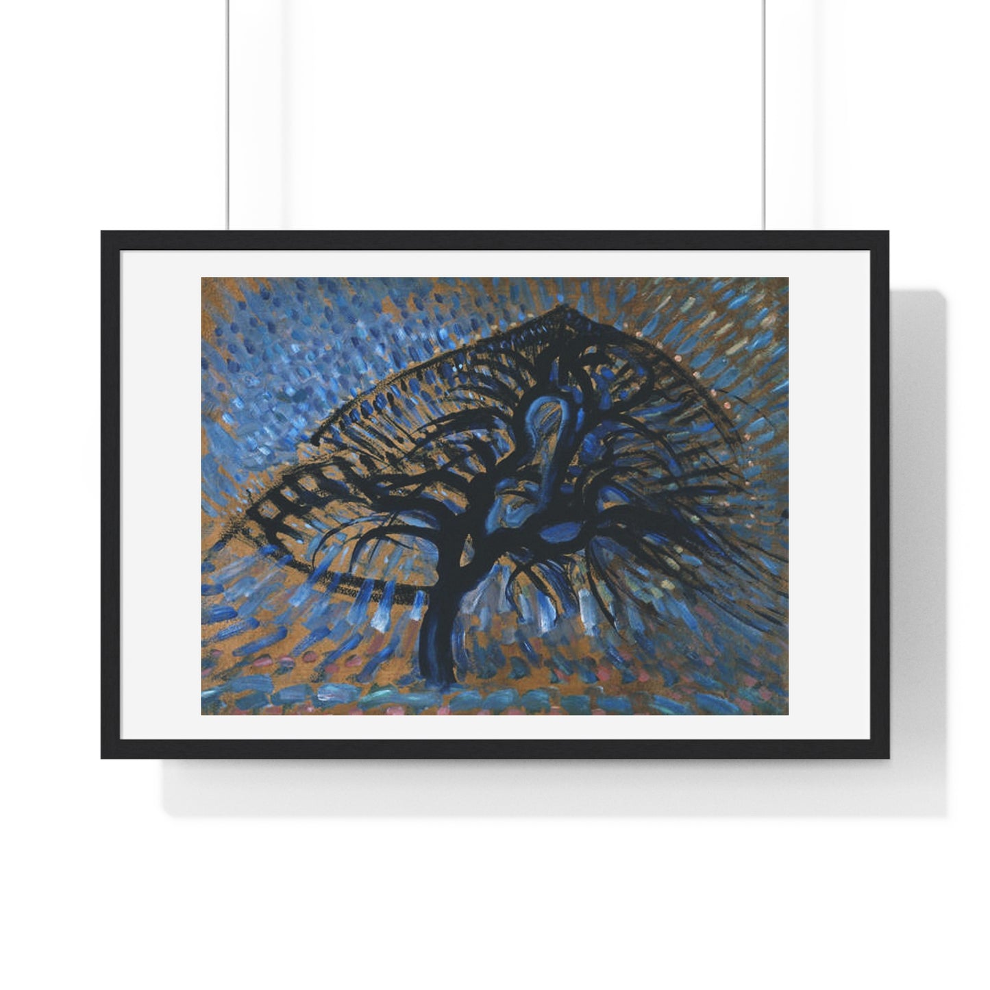 Apple Tree, Pointillist Version (1908–1909) by Piet Mondrian, from the Original, Framed Art Print