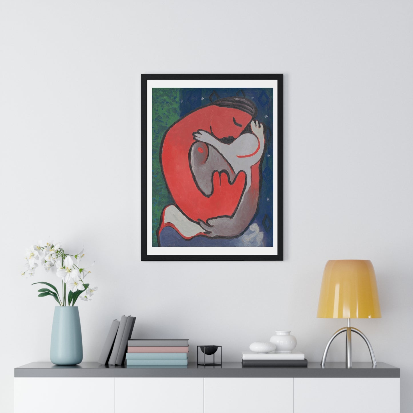 Mother's Embrace (1938) by Mikuláš Galanda, from the Original, Framed Art Print
