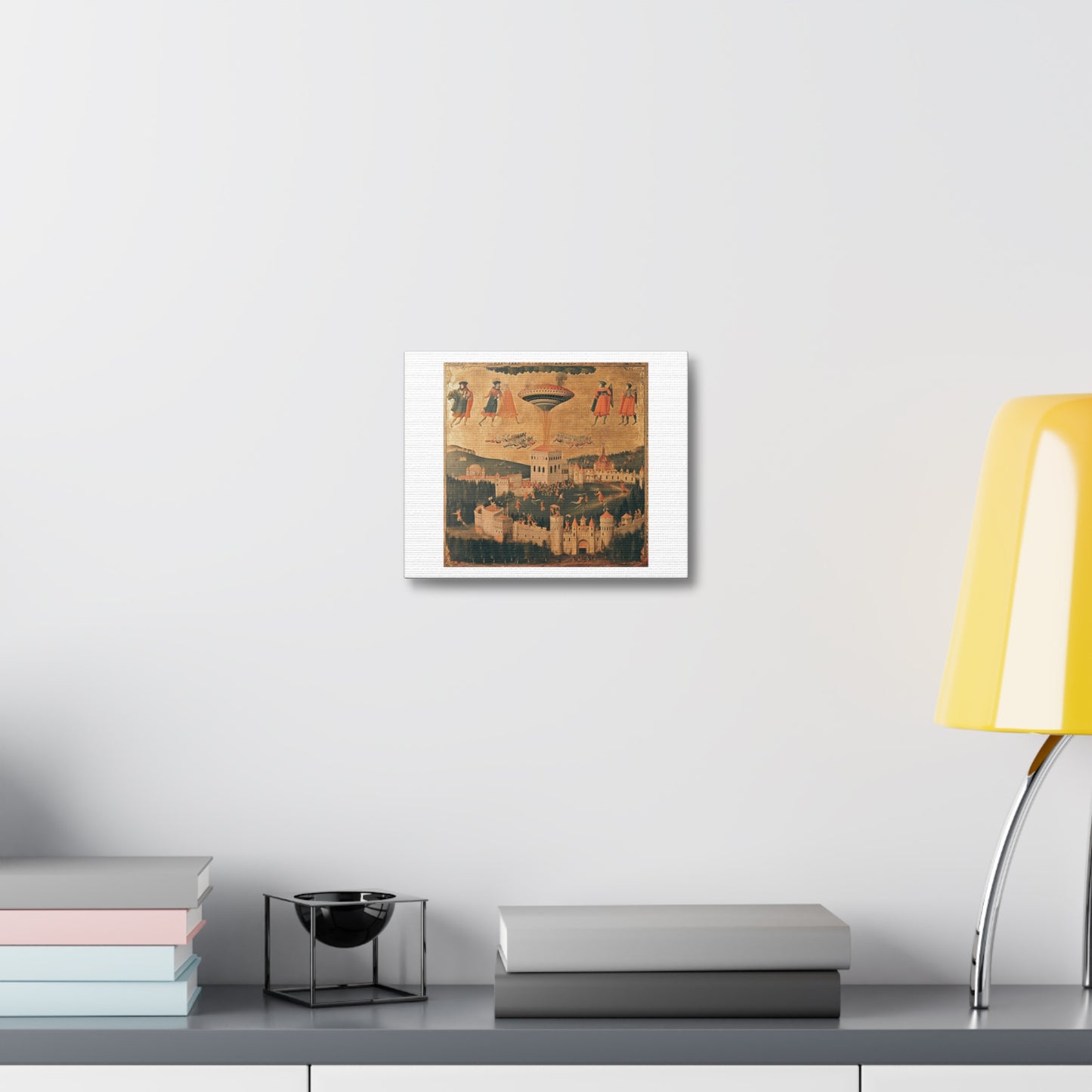 UFO Abductions in Medieval Art II 'Designed by AI' Print on Canvas