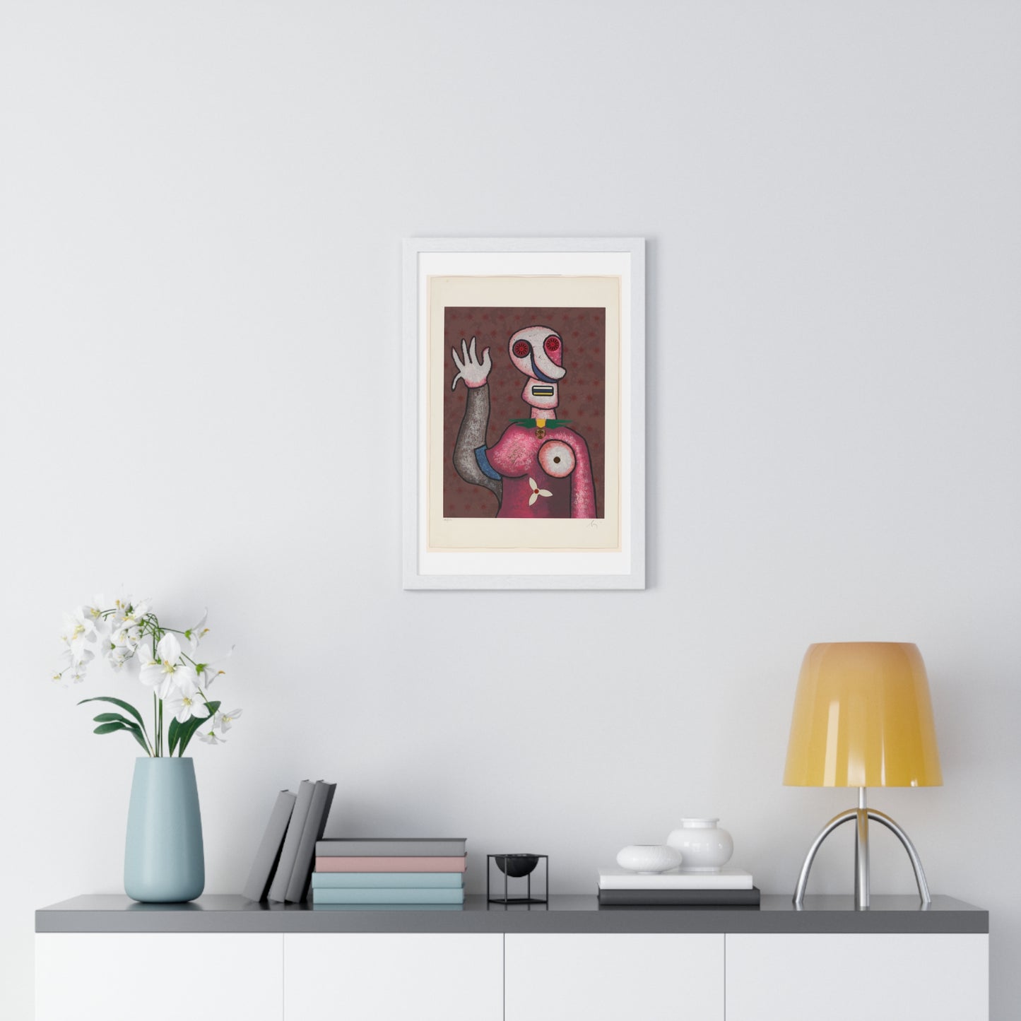 Zwaaiende Ciguur (circa 2009) Artist Unknown, from the Original, Framed Print