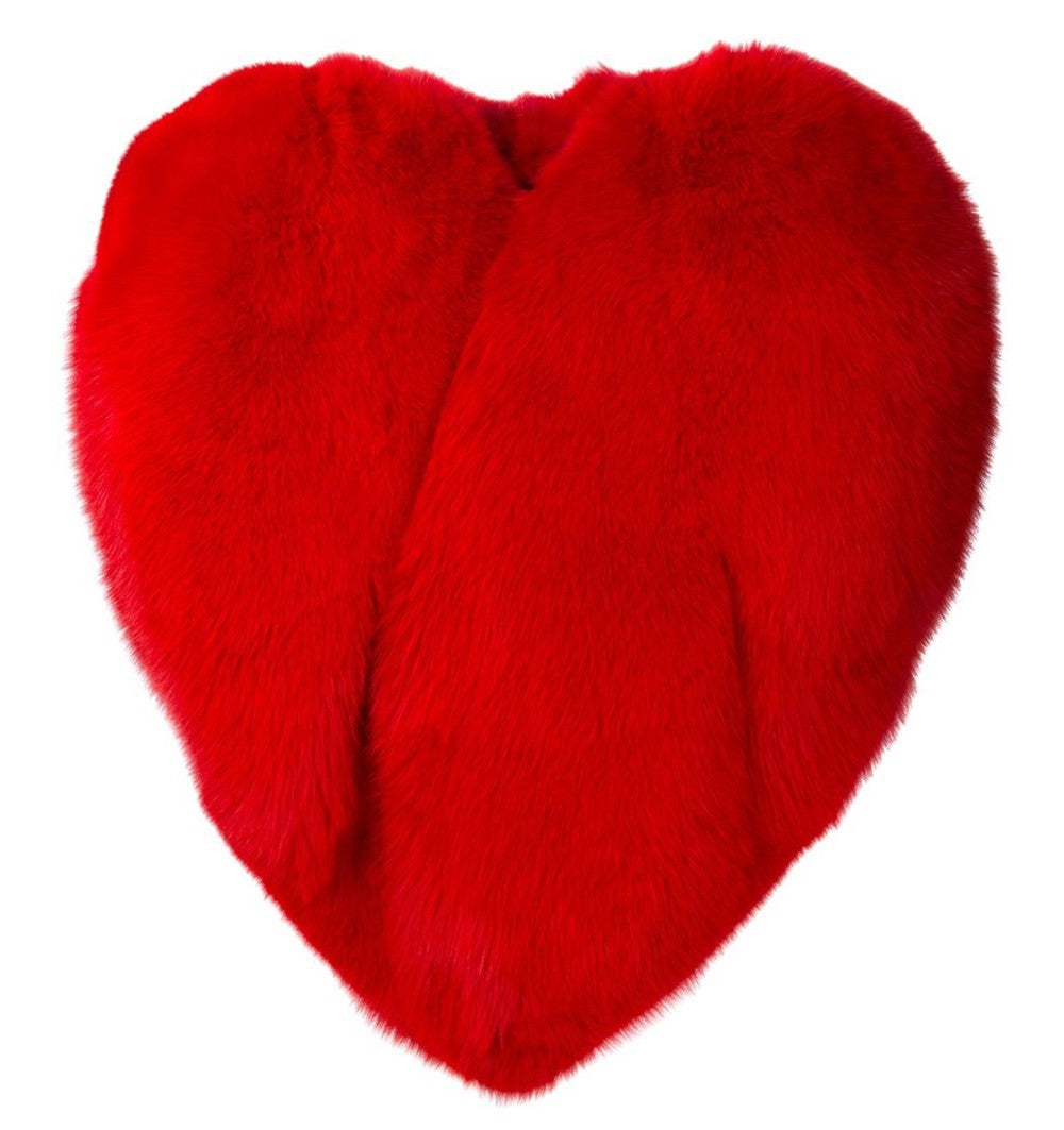 Women's Avant Garde Faux Fur Red Wrap Coat, Catwalk Collection