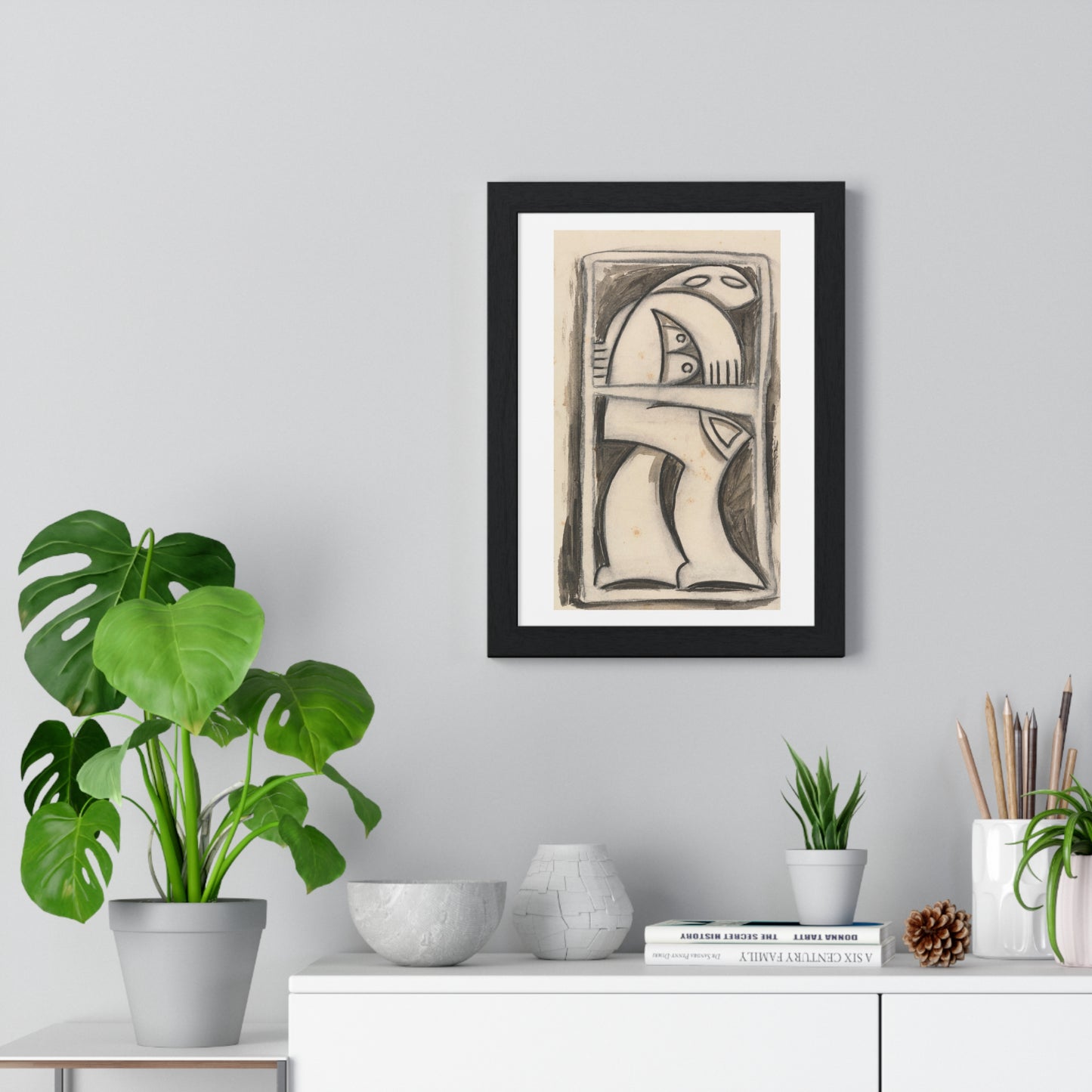 Standing Female Figure, from the Original, Wooden Framed Print
