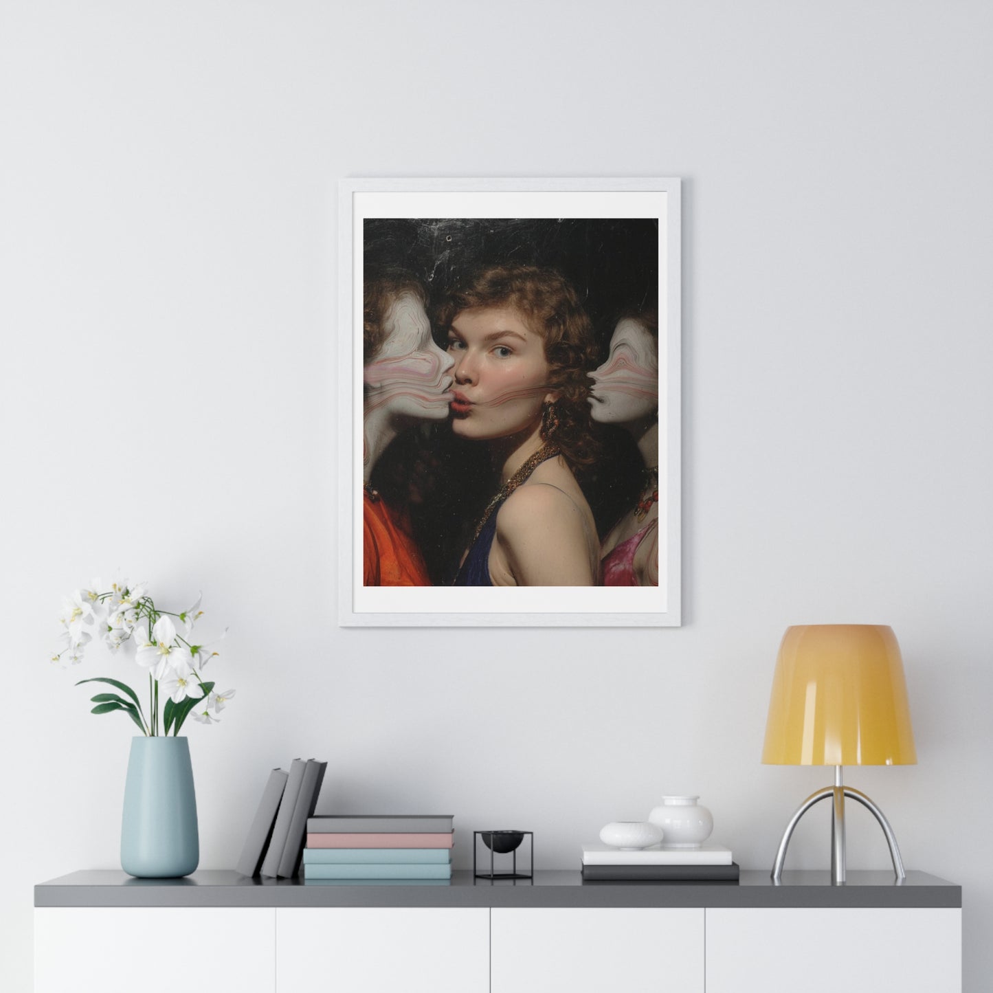 First Love Yourself, Portait Art 'Designed by AI', Framed Art Print