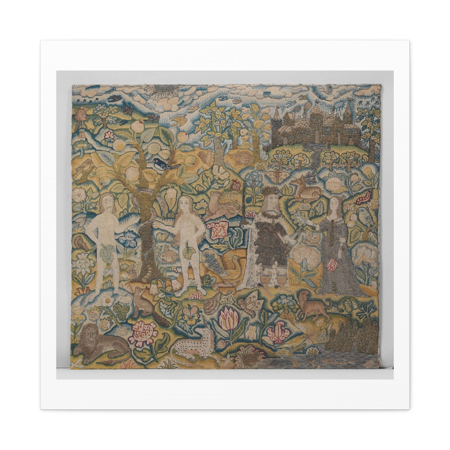 Adam and Eve with Charles I and Henrietta Maria (circa 1634) British Art Print from the Original on Canvas