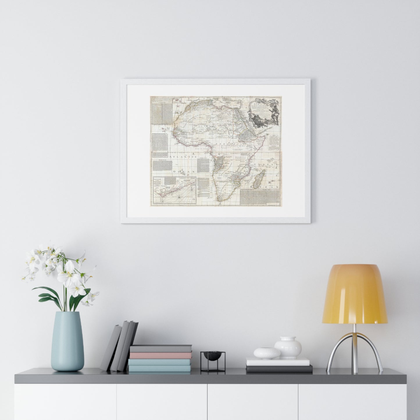 Historically Significant Map of Africa (1794) by Samuel Boulton, from the Original, Framed Art Print