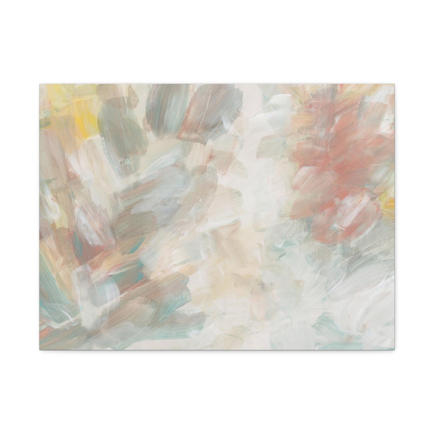 Acrylic Hand Drawn Smear Blot Abstract Art Print on Satin Canvas
