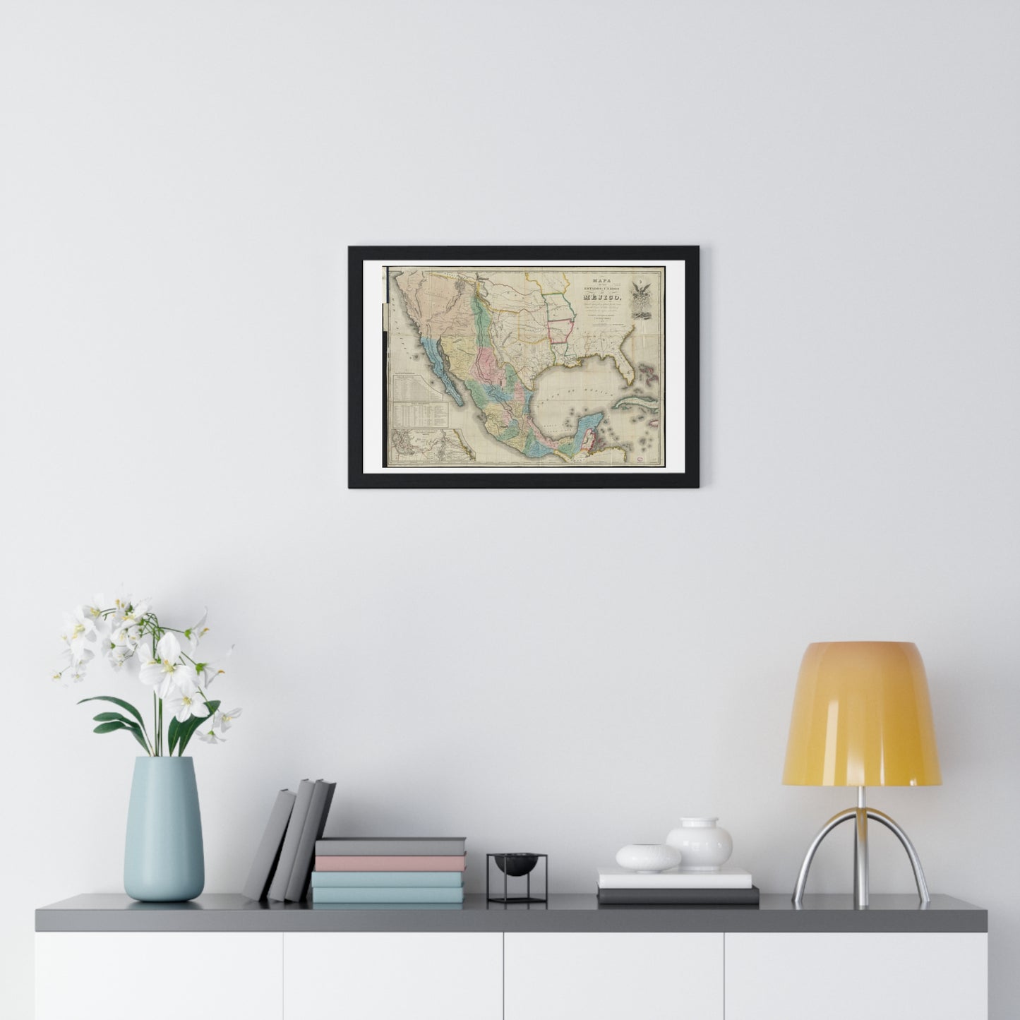 Mapa de los Estados Unidos de Méjico (1847) by John Disturnell, from the Original, Framed Art Print