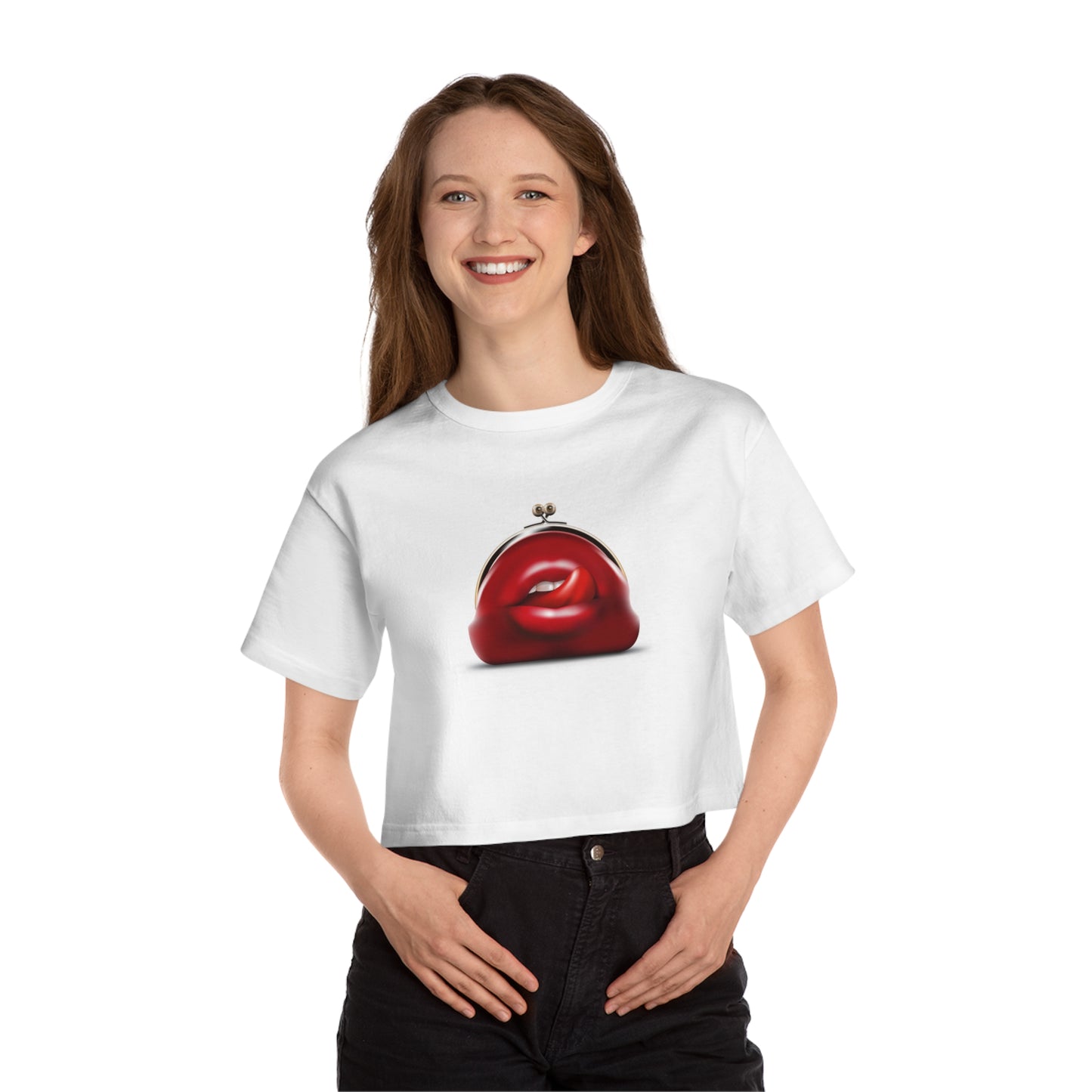 'Love Shopping' Purse Design Women's Cropped T-Shirt