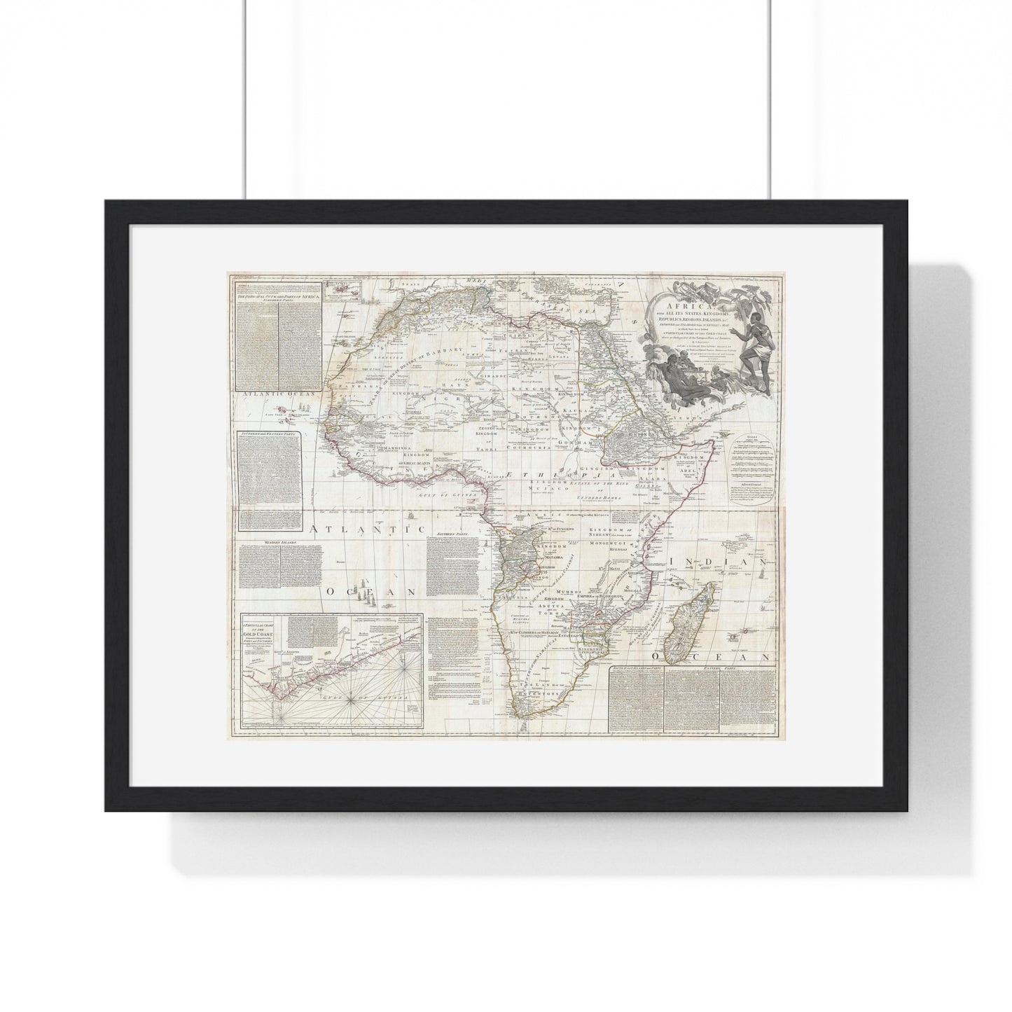 Historically Significant Map of Africa (1794) by Samuel Boulton, from the Original, Framed Art Print