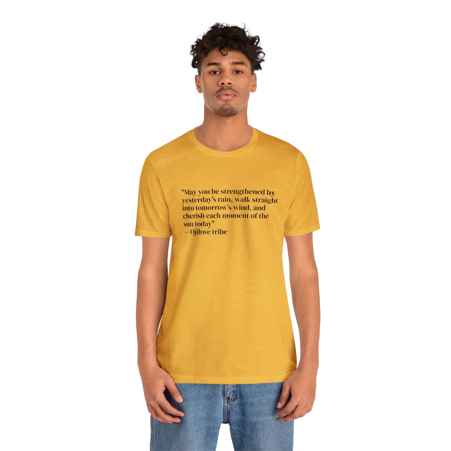 'Gratitude' Ojibwe Native American Tribe Quote, Soft Jersey T-Shirt