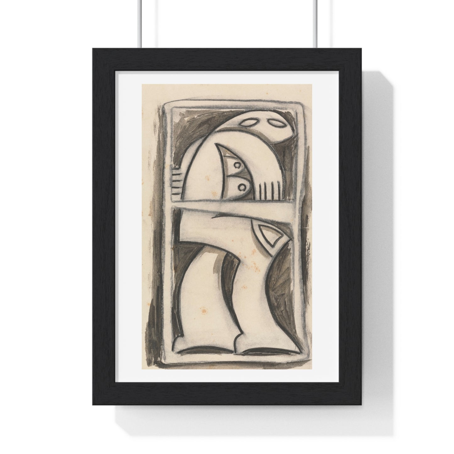 Standing Female Figure, from the Original, Wooden Framed Print