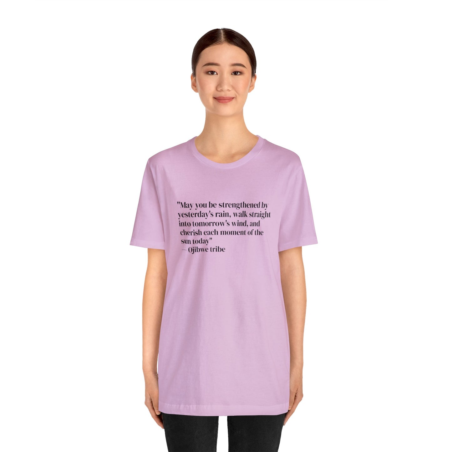'Gratitude' Ojibwe Native American Tribe Quote, Soft Jersey T-Shirt