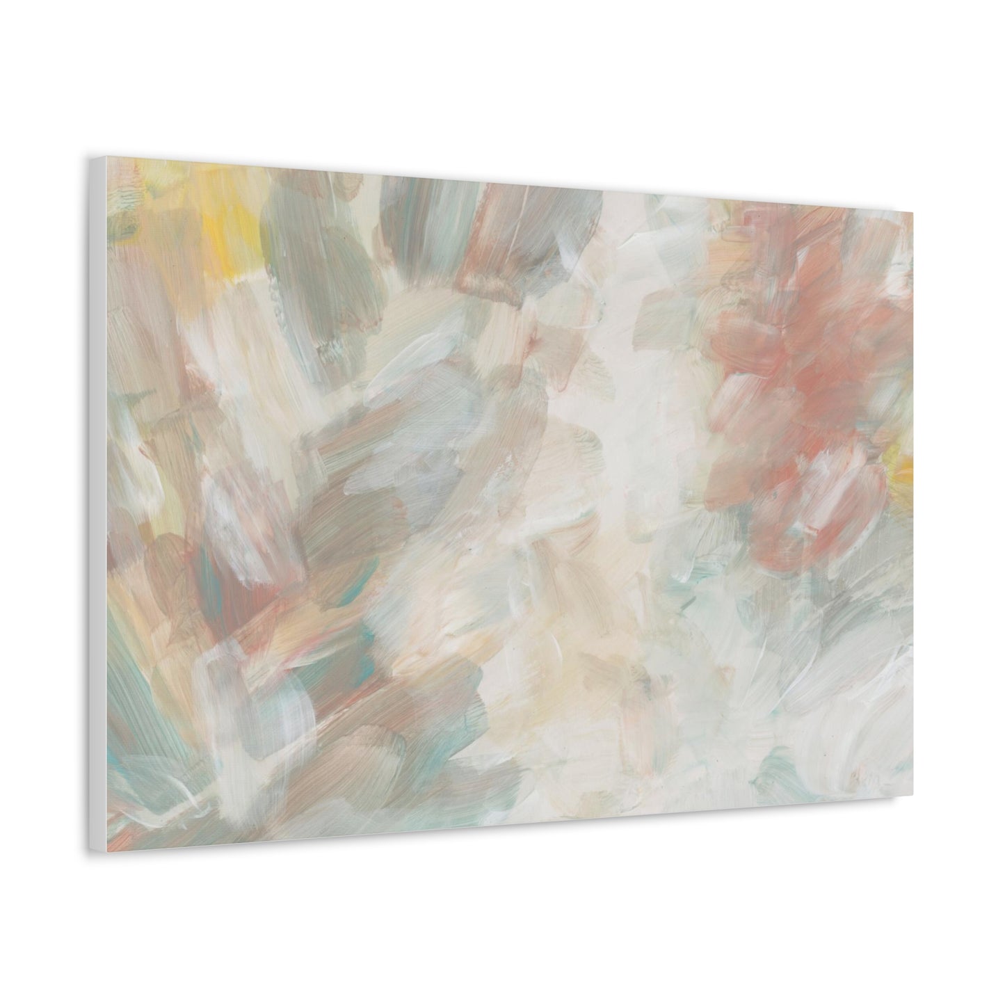 Acrylic Hand Drawn Smear Blot Abstract Art Print on Satin Canvas
