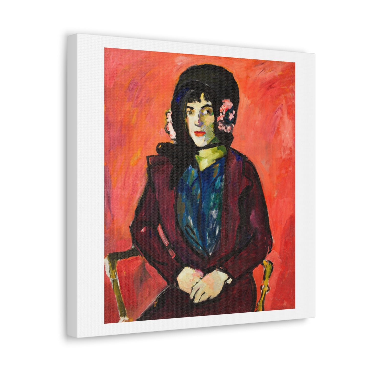 Portrait of a Girl (1909–1914) by Henry Lyman Sayen, from the Original, Print on Canvas