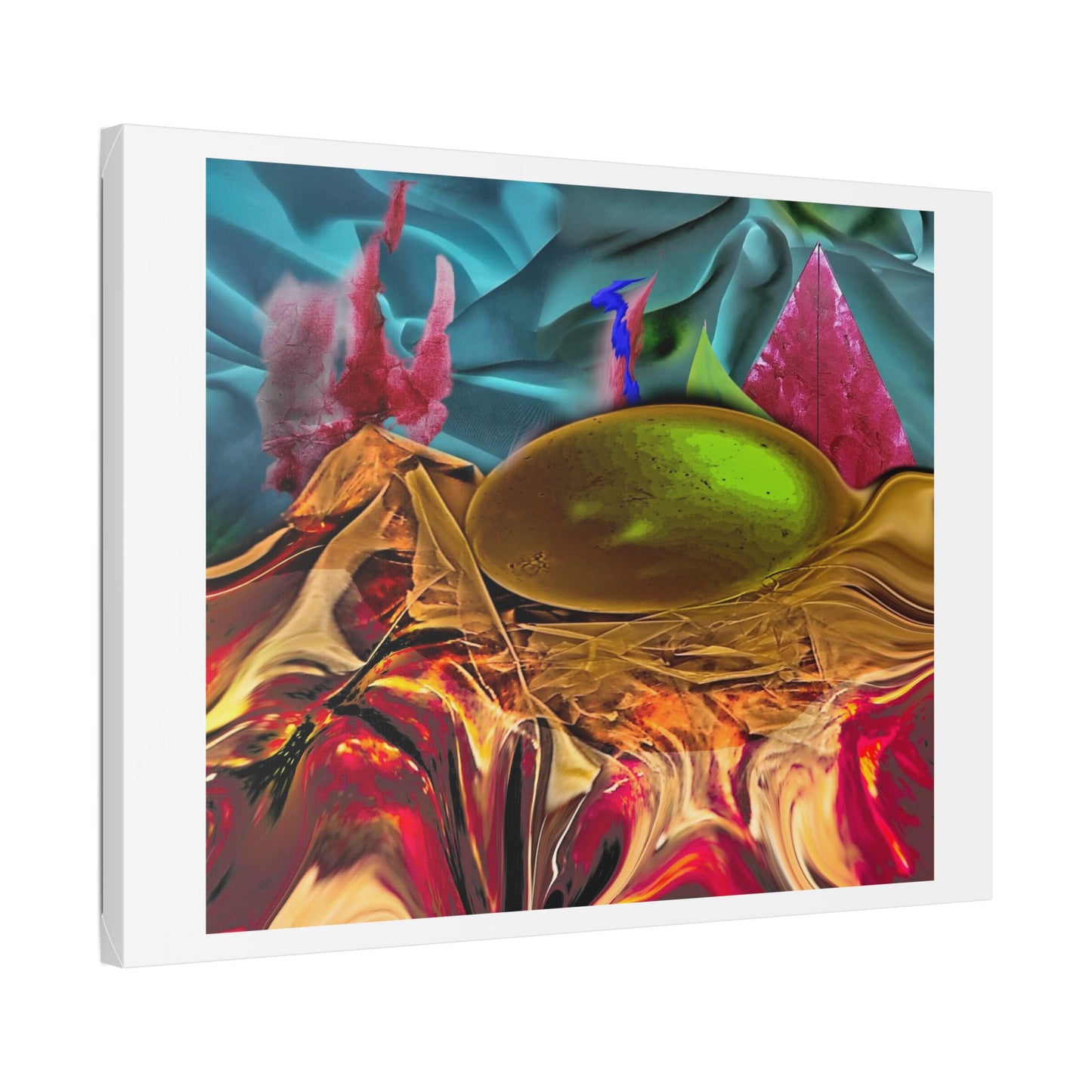 Digital Pastiche Abstract Art 'Designed by AI' Satin Canvas Print