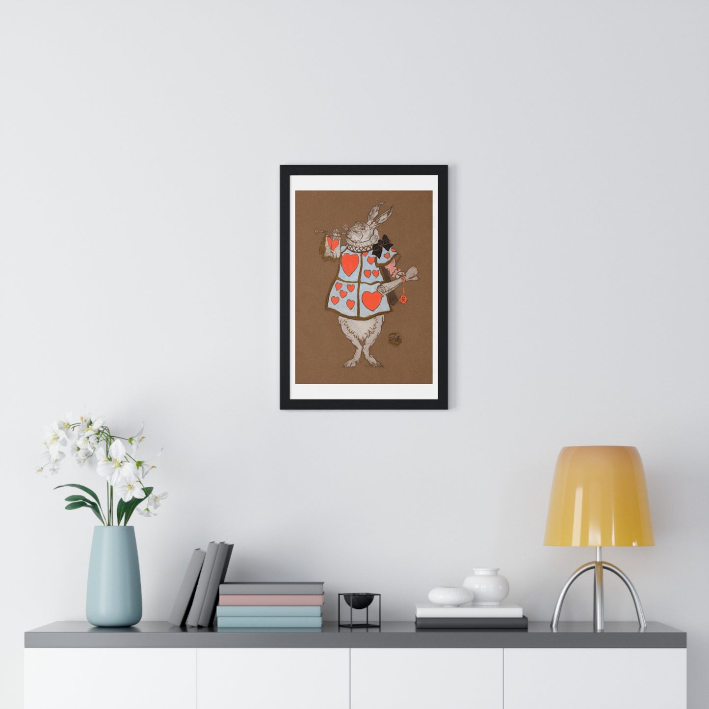 White Rabbit with Herald's Costume Design (1915) for Alice in Wonderland by William Penhallow Henderson, from the Original, Framed Print