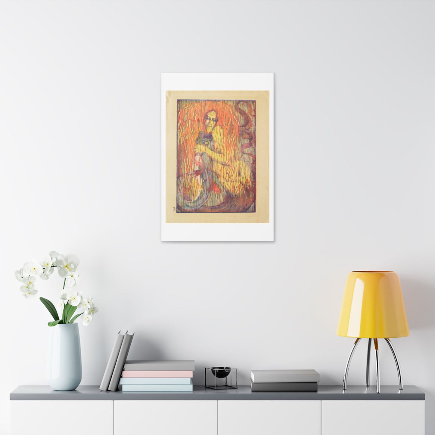 Playful Mermaid (1897) by Paul Herrmann, from the Original, Canvas Art Print