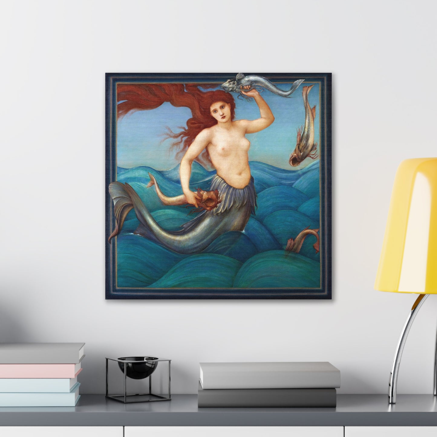 A Sea Nymph (1881) by Sir Edward Burne-Jones, from the Original, Art Print on Canvas