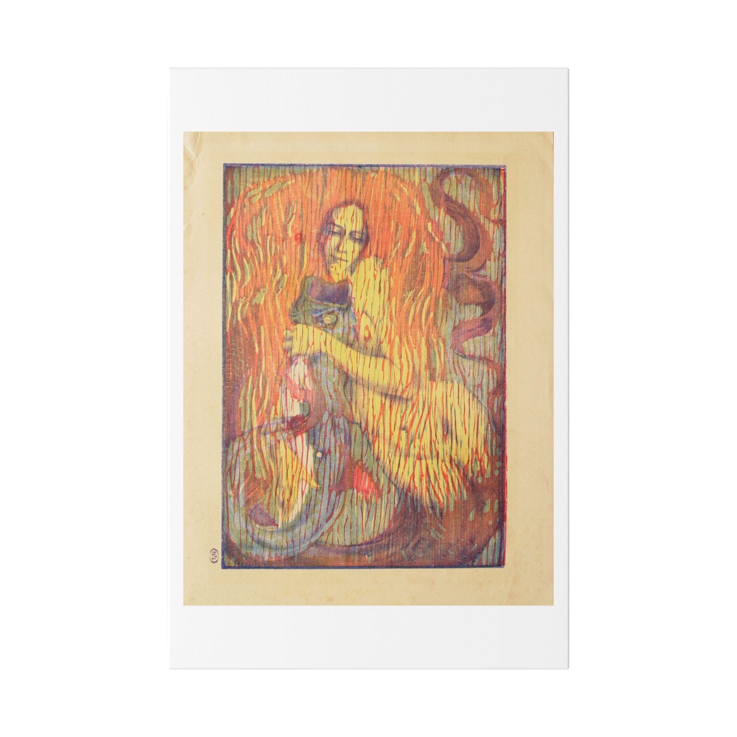 Playful Mermaid (1897) by Paul Herrmann, from the Original, Canvas Art Print