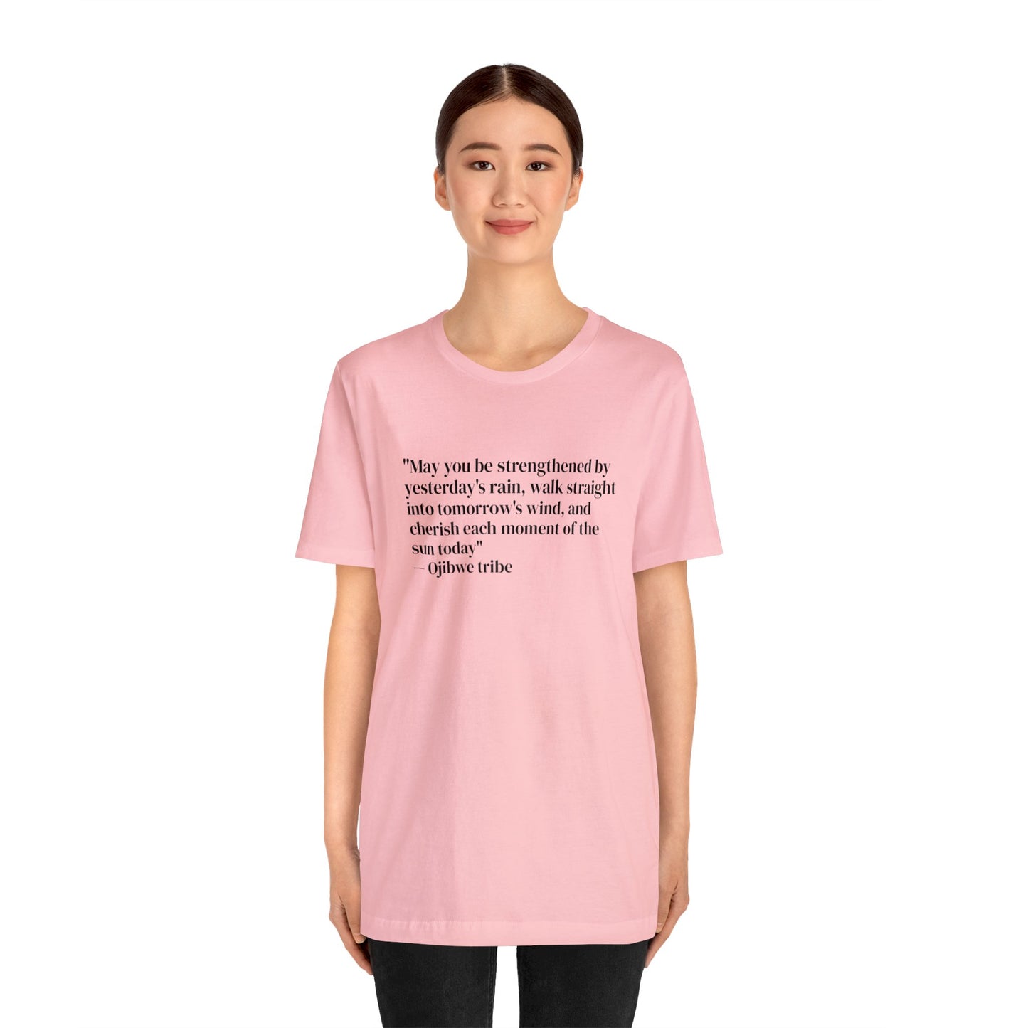 'Gratitude' Ojibwe Native American Tribe Quote, Soft Jersey T-Shirt
