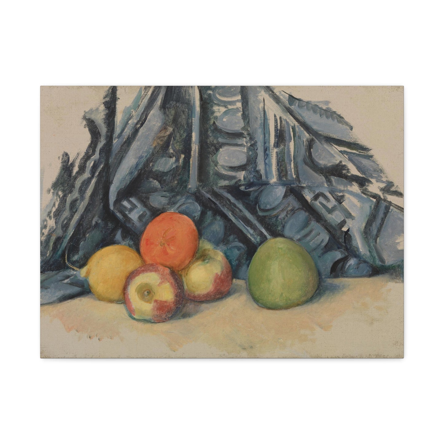 Apples and Cloth 'Pommes et Tapis' (1893–1894) by Paul Cézanne, Canvas Print from the Original Oil on Canvas