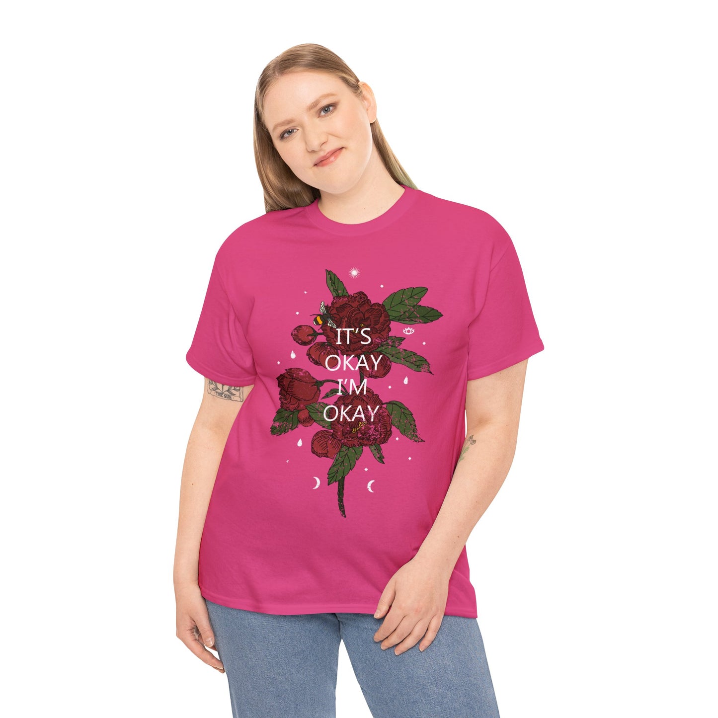 It's Okay, I'm Okay, Rose Design T-Shirt