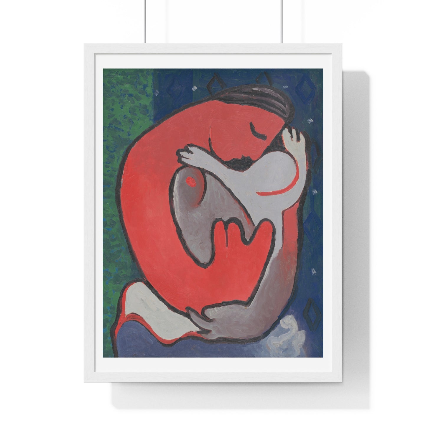 Mother's Embrace (1938) by Mikuláš Galanda, from the Original, Framed Art Print
