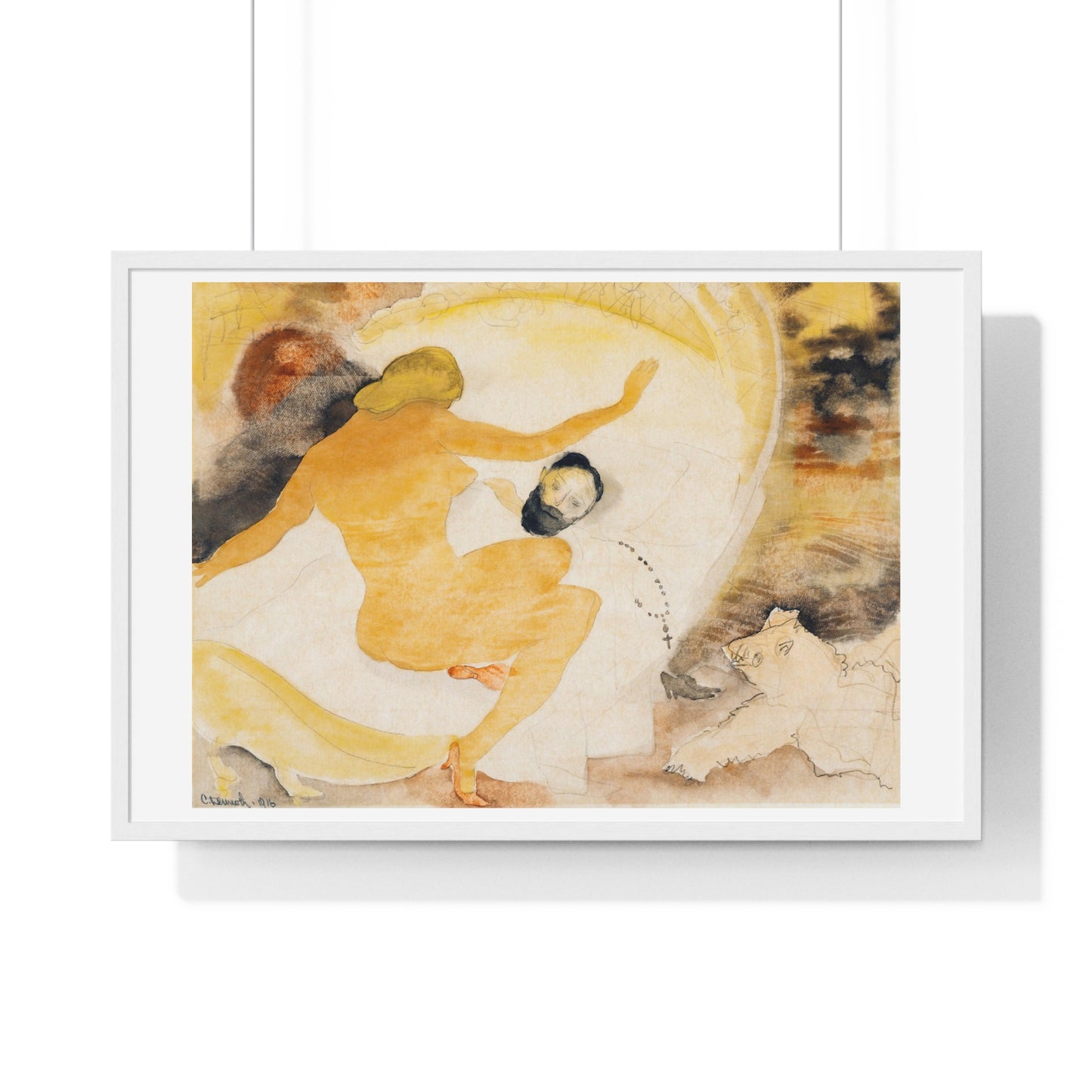 Nana and Count Muffat (1916) by Charles Demuth, from the Original, Framed Print
