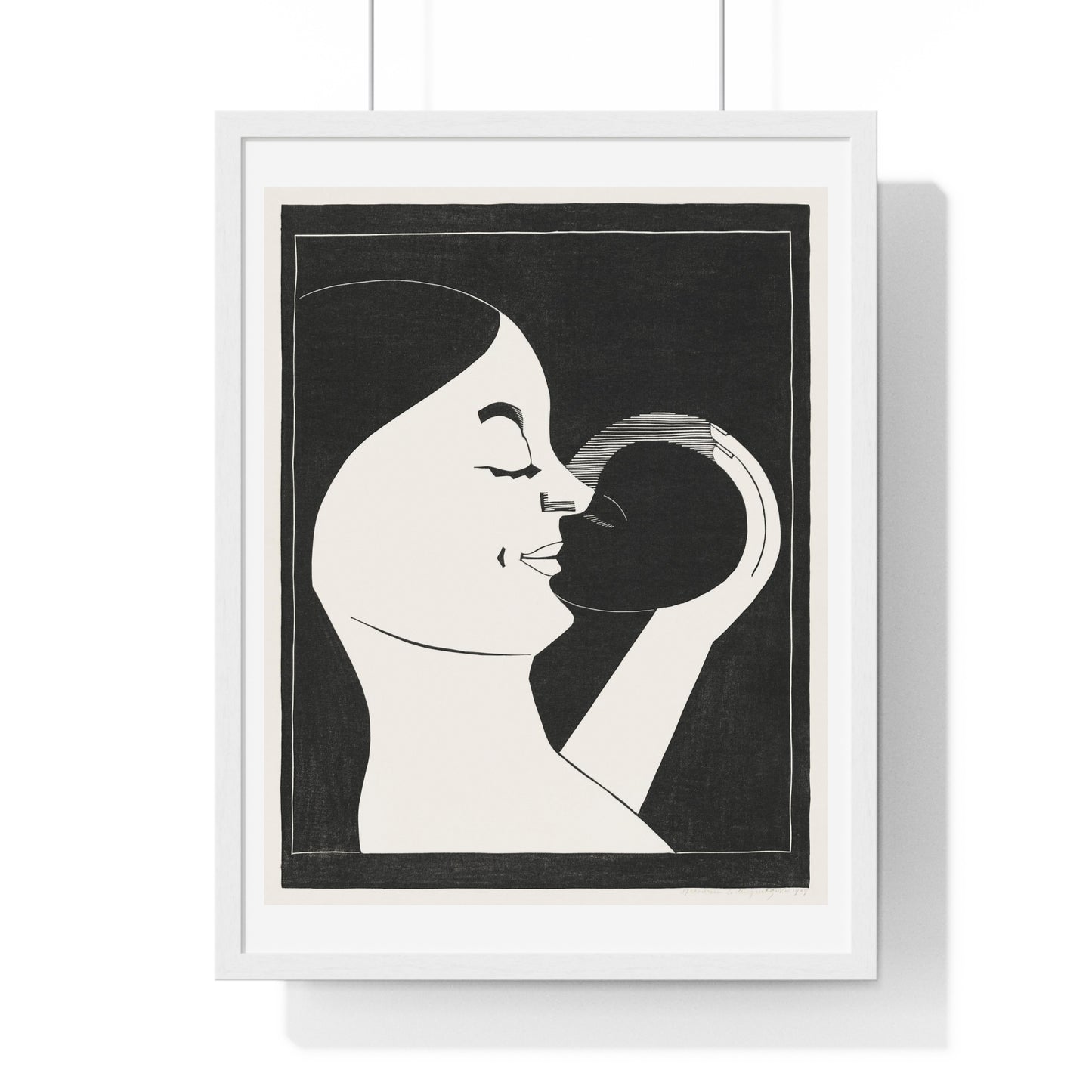 Mother and Child 'Moeder en Kind' (1929) by Samuel Jessurun de Mesquita, from the Original, Framed Print
