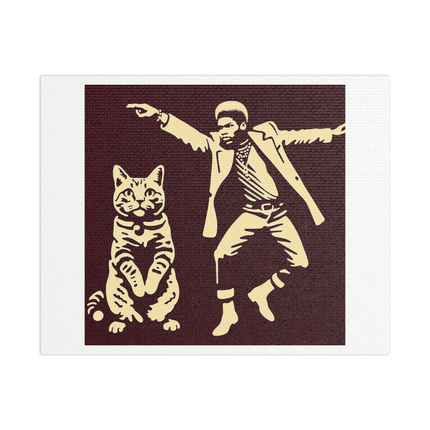 Music Cat, Abstract Art, Print on Canvas