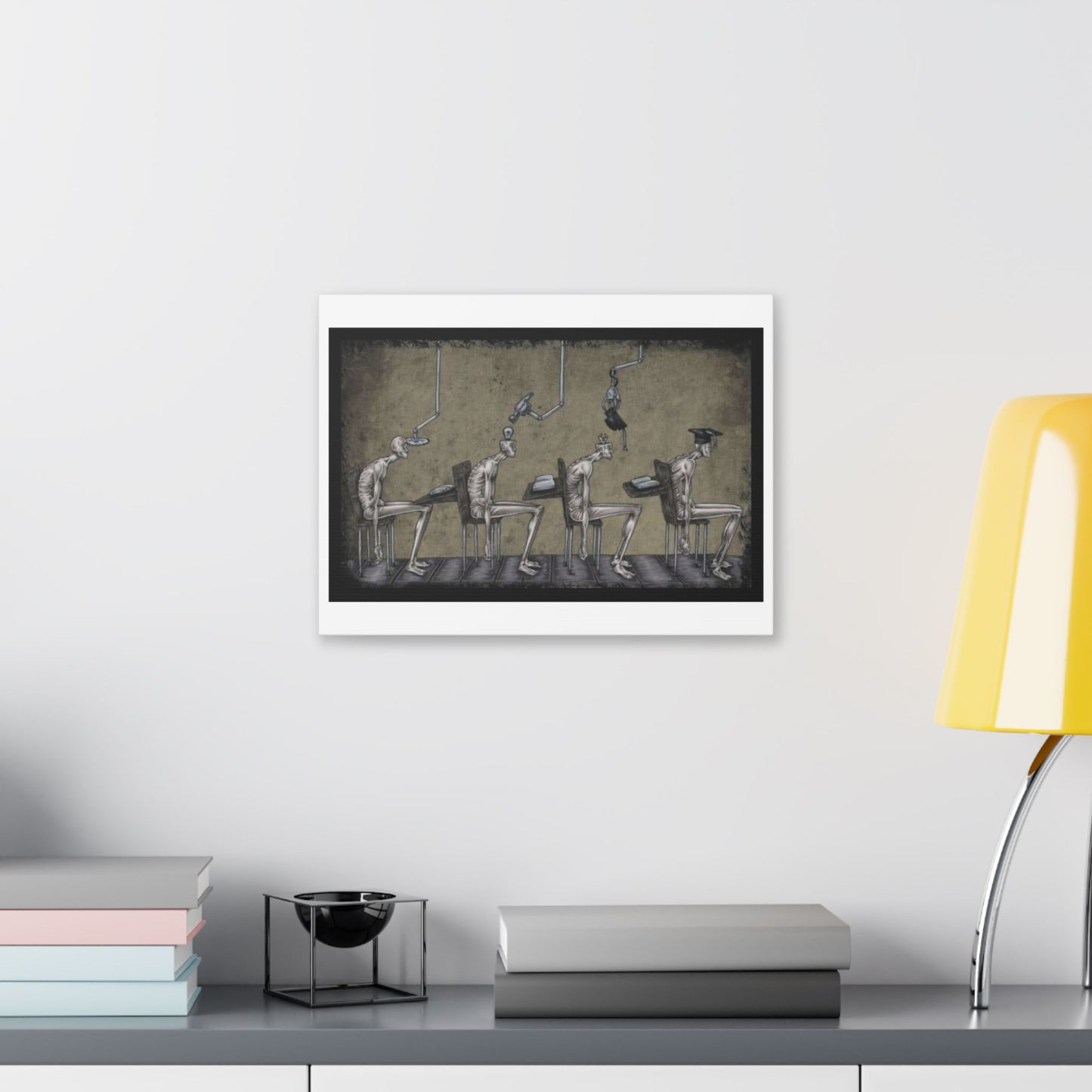 Mediocre Souls of Academia, Cartoon Art, Canvas Art Print