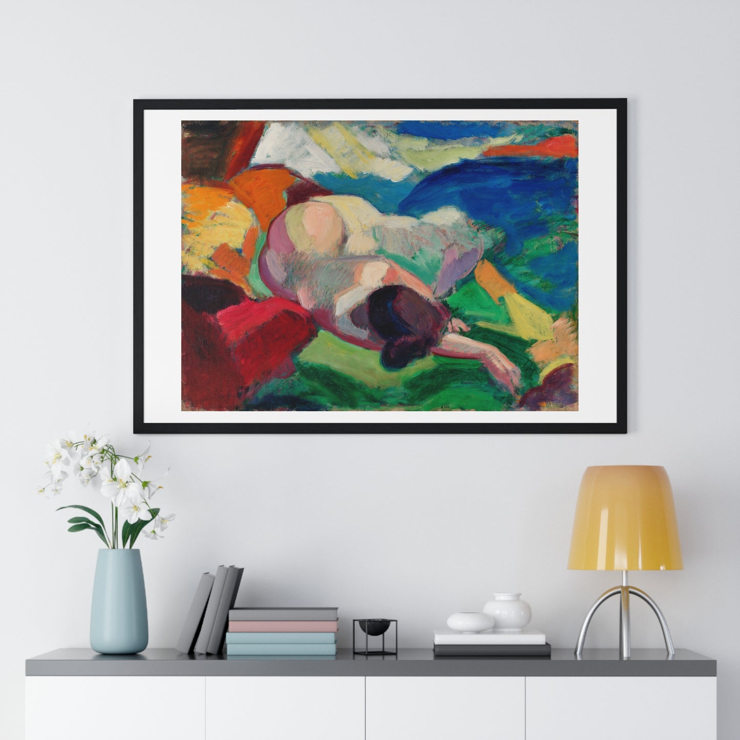 Naked Woman Posing Sensually 'Nude' (1915–1916) by Carl Newman, from the Original, Framed Art Print