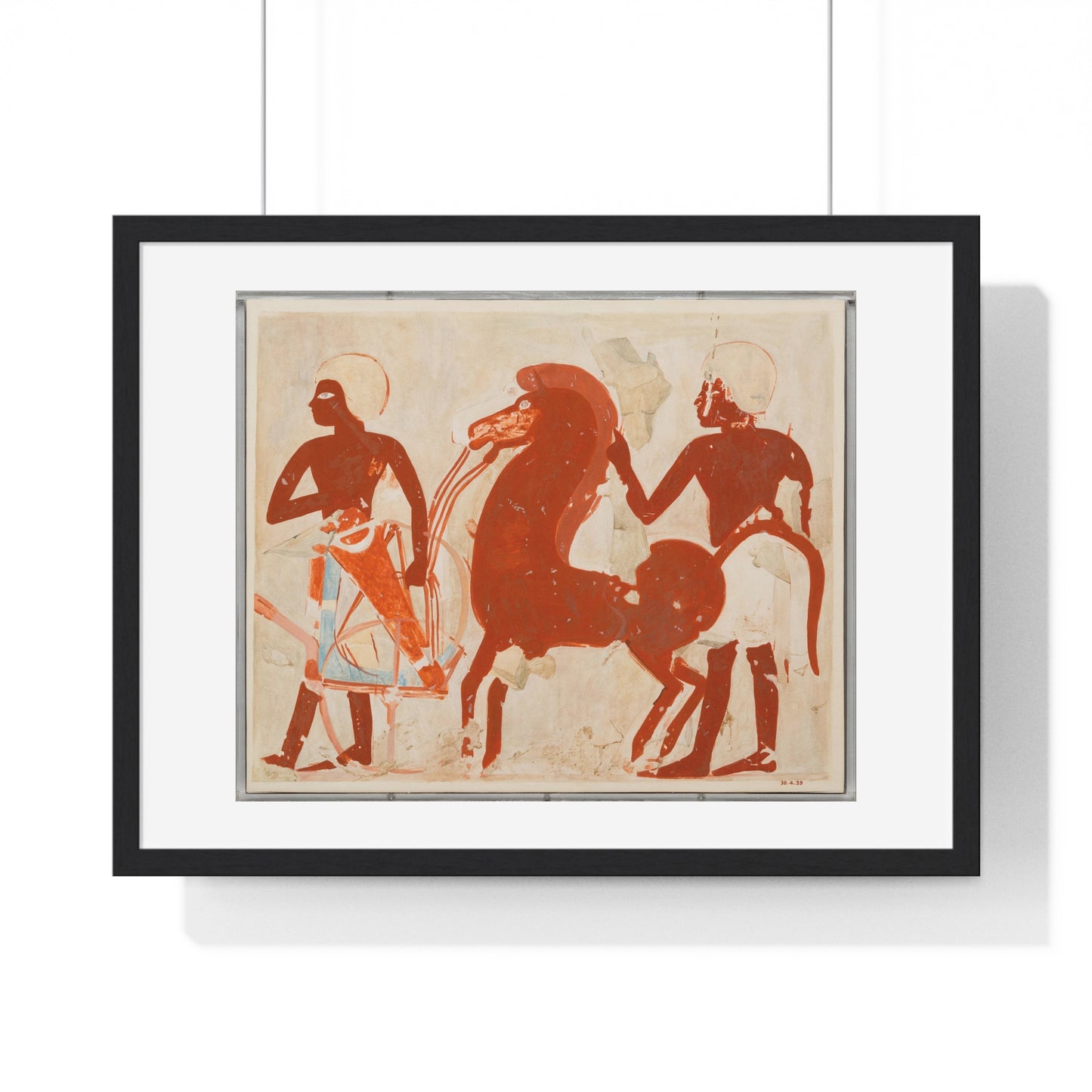 Offerings of a Chariot and Horse, Tomb of Userhat (1922) by Charles K Wilkinson from the Original, Framed Art Print