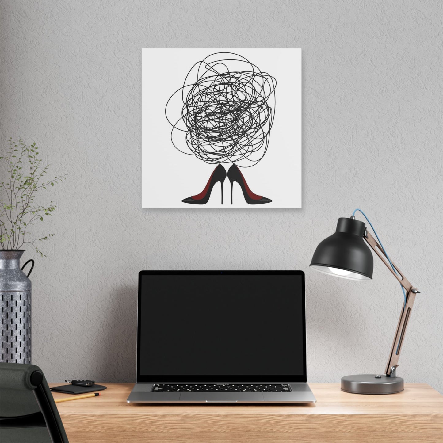 Fashion Stilettos Cartoon Art 'Designed by AI' Canvas Art Print