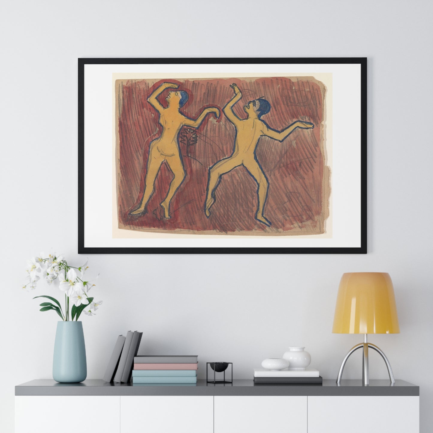 Study of Two Frenzied Dancers 'Cave of the Golden Calf' (1912) by Spencer Frederick Gore, from the Original, Framed Art Print