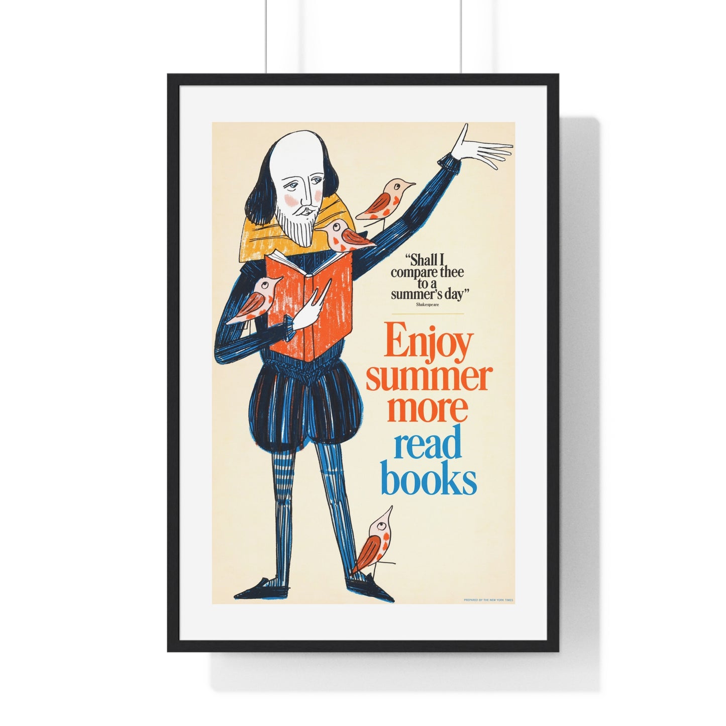 Enjoy Summer More, Read Books (1966) Vintage Poster by Bill Sokol, from the Original, Framed Art Print