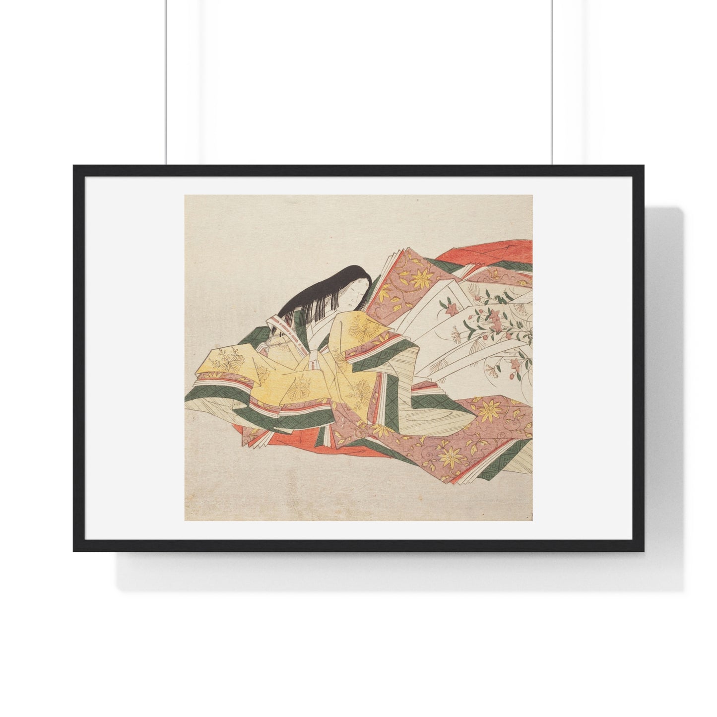 Poetess (1801) by Chobunsai Eishi from the Original, Framed Art Print