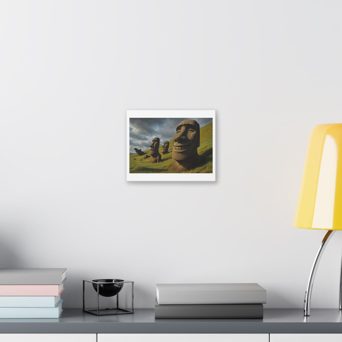 Moai Statues of Easter Island Seen on a Good Day 'Designed by AI' Canvas Art Print