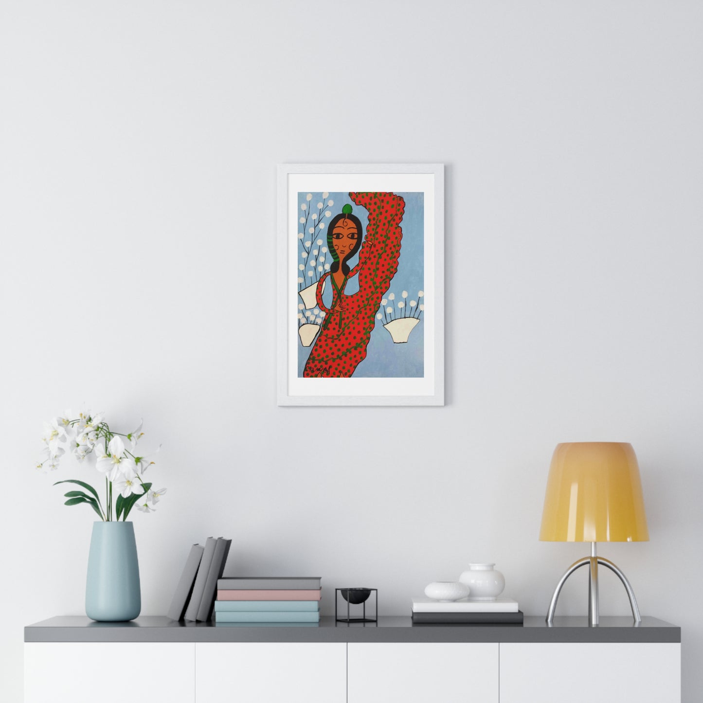 Flamenco Dancer Cartoon Art, from the Original, Framed Print