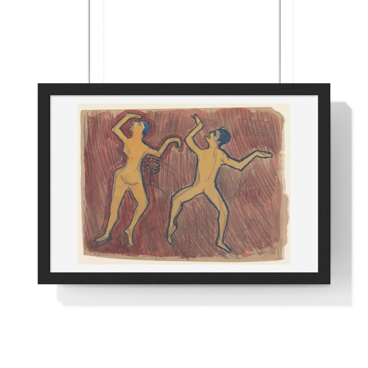 Study of Two Frenzied Dancers 'Cave of the Golden Calf' (1912) by Spencer Frederick Gore, from the Original, Framed Art Print