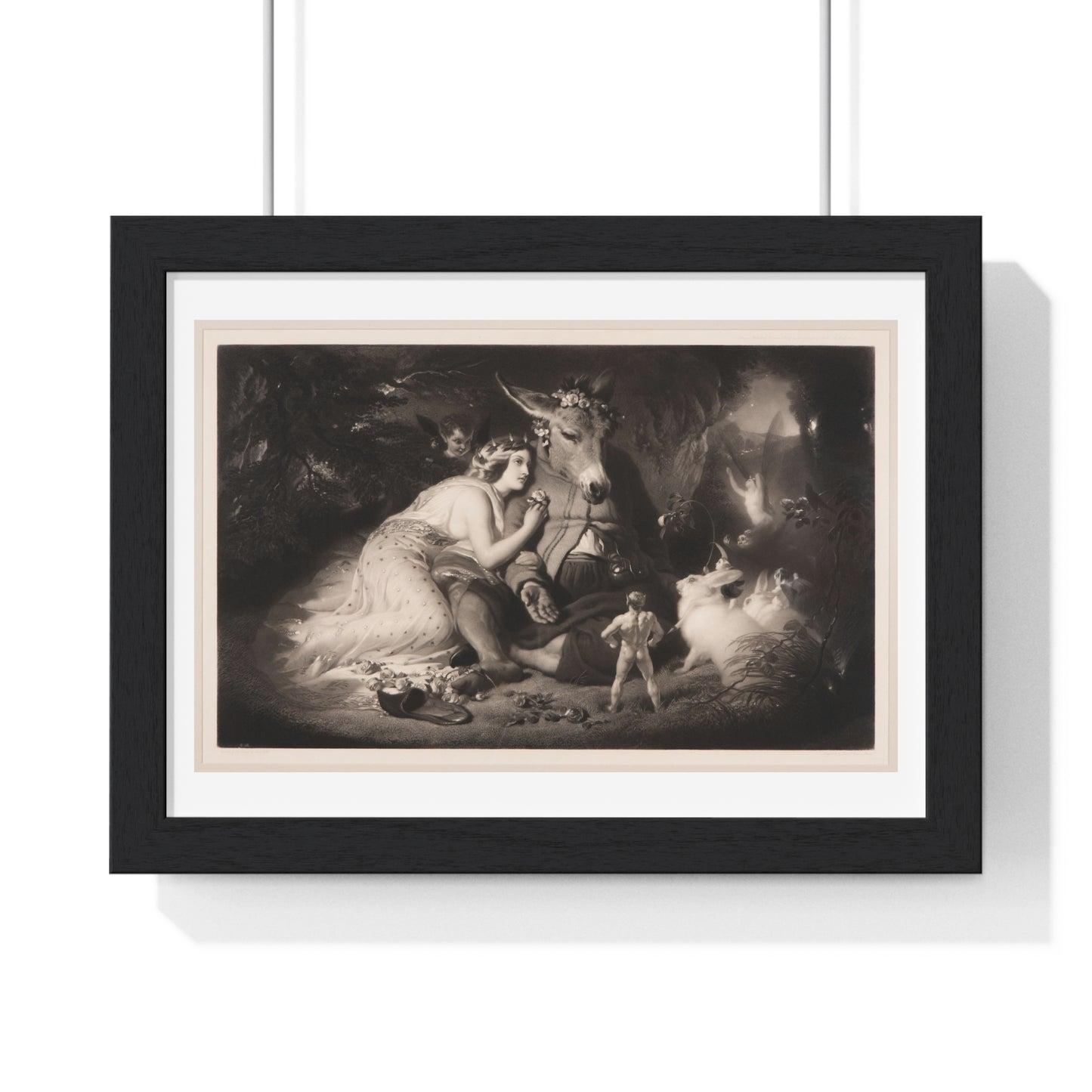 A Midsummer Night's Dream (1857) Engraving by Samuel Cousins from the Original, Framed Art Print